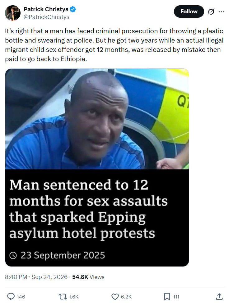 Patrick Christys: It’s right that a man has faced...