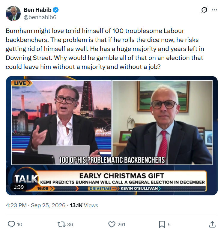 Ben Habib: Burnham might love to rid himself...