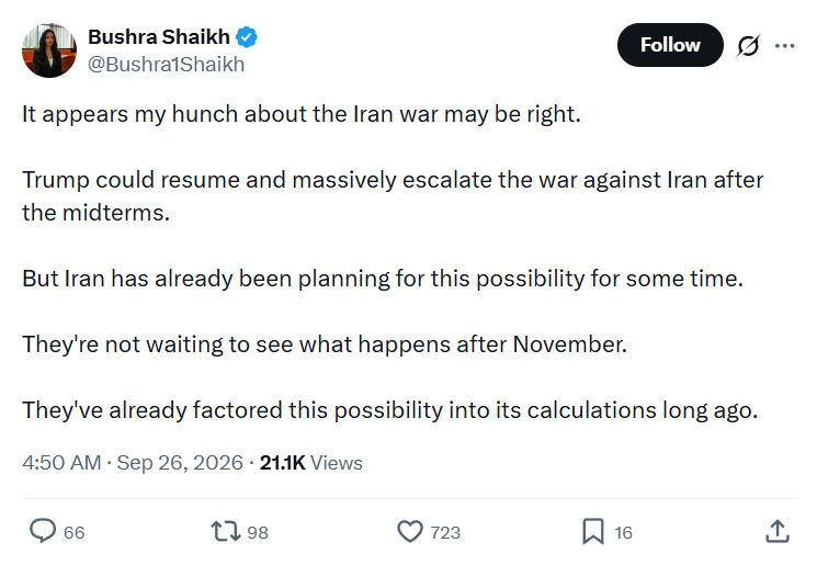 Bushra Shaikh: It appears my hunch about...