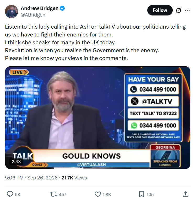 Andrew Bridgen: Listen to this lady calling...