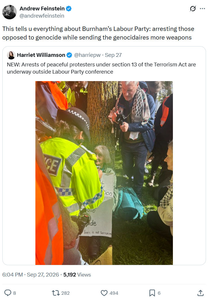 Andrew Feinstein: This tells u everything about Burnham’s...