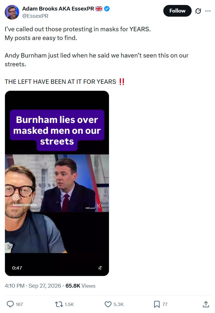 Adam Brooks: I’ve called out those protesting...
