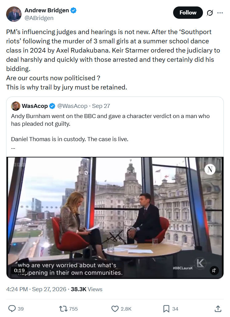 Andrew Bridgen: PM’s influencing judges...