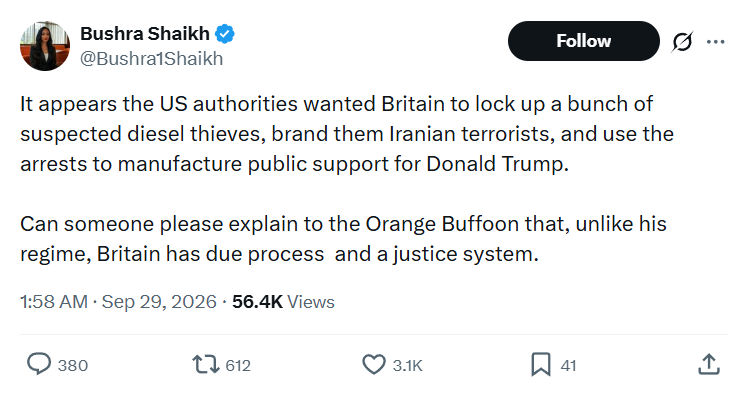 Bushra Shaikh: It appears the US authorities...