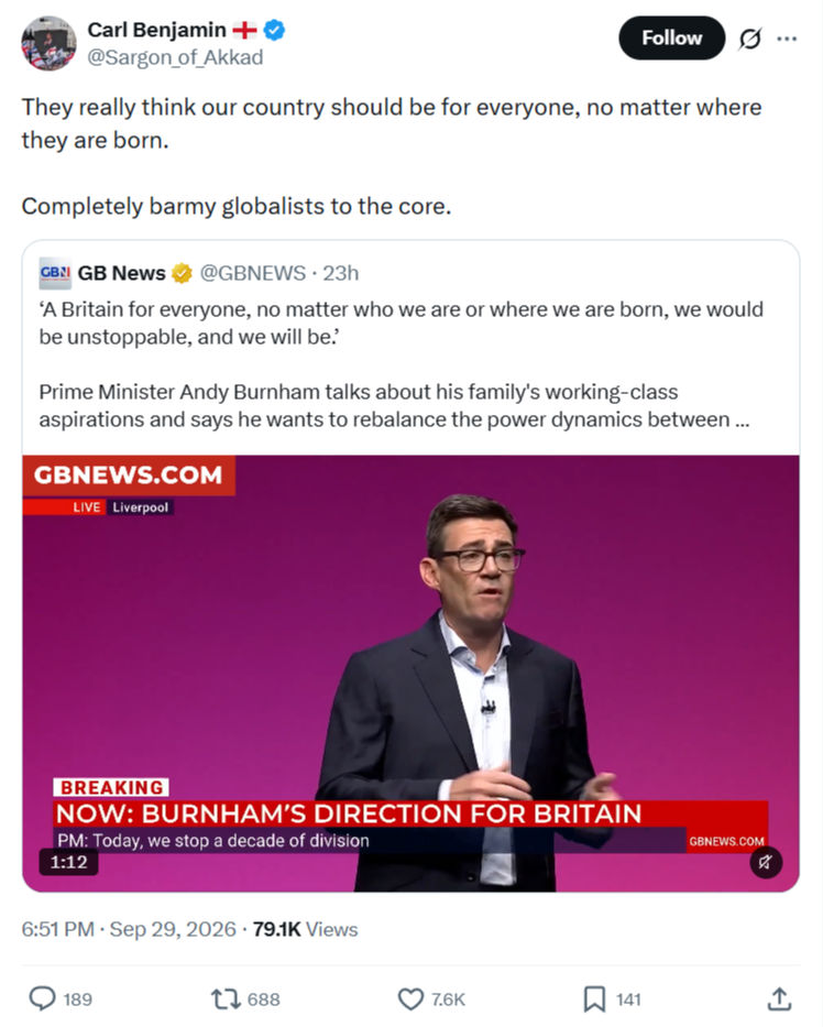 Carl Benjamin: They really think our country...