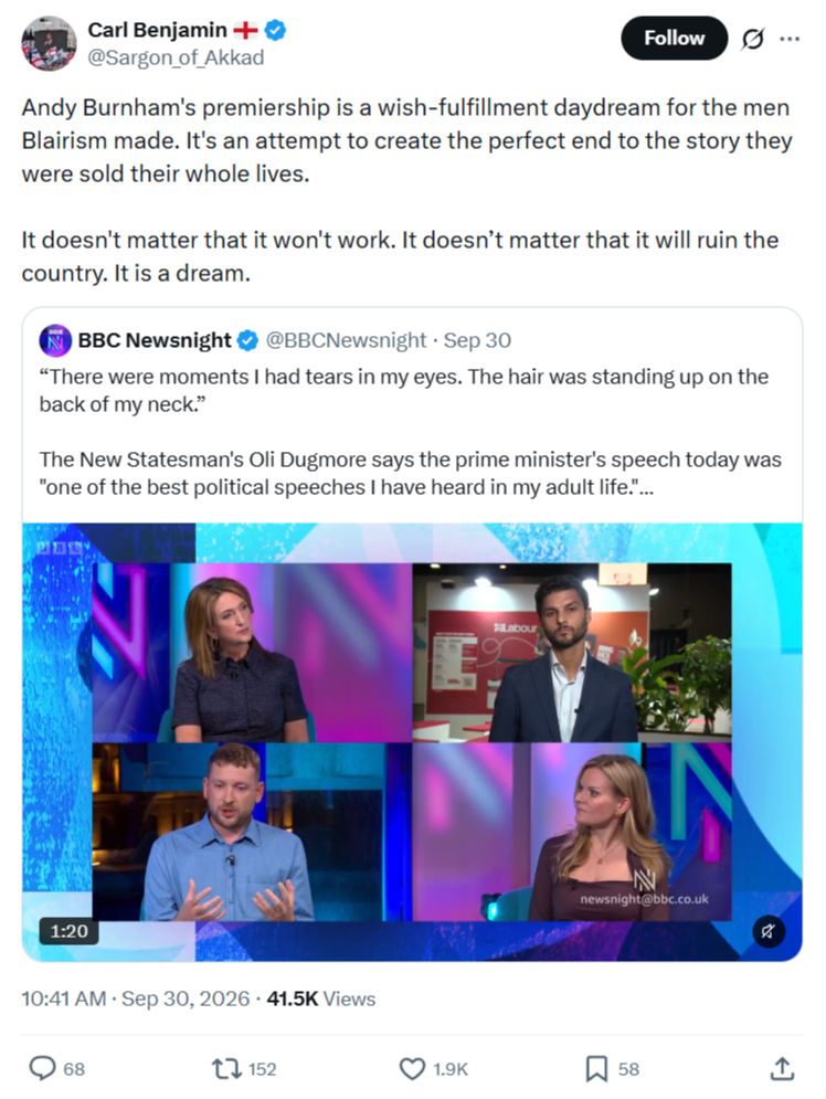 Carl Benjamin: Andy Burnham's premiership...