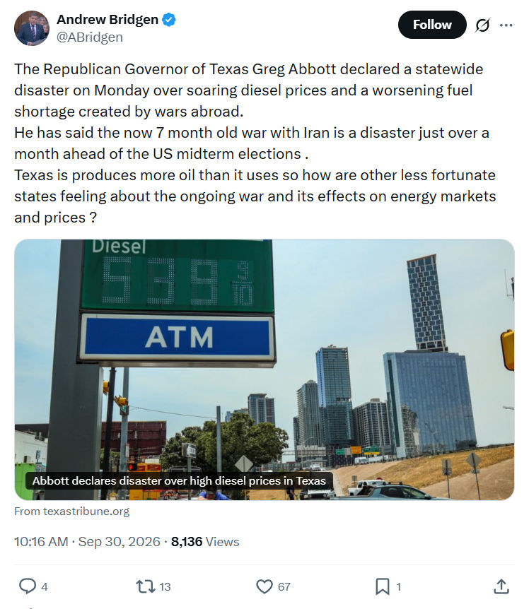 Andrew Bridgen: The Republican Governor of Texas Greg...