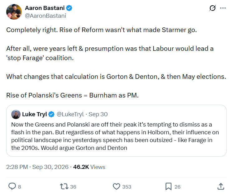 Aaron Bastani: Completely right. Rise of Reform...