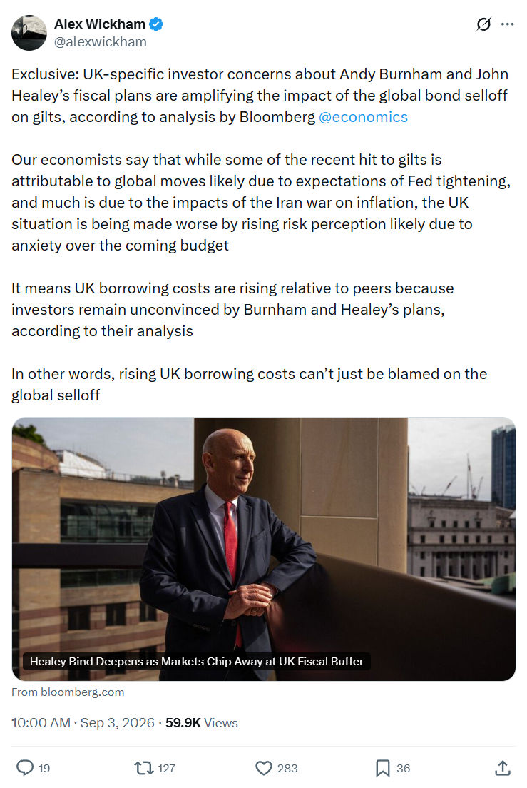 Alex Wickham: Exclusive: UK-specific investor concerns...