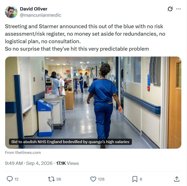 David Oliver: Streeting and Starmer announced...