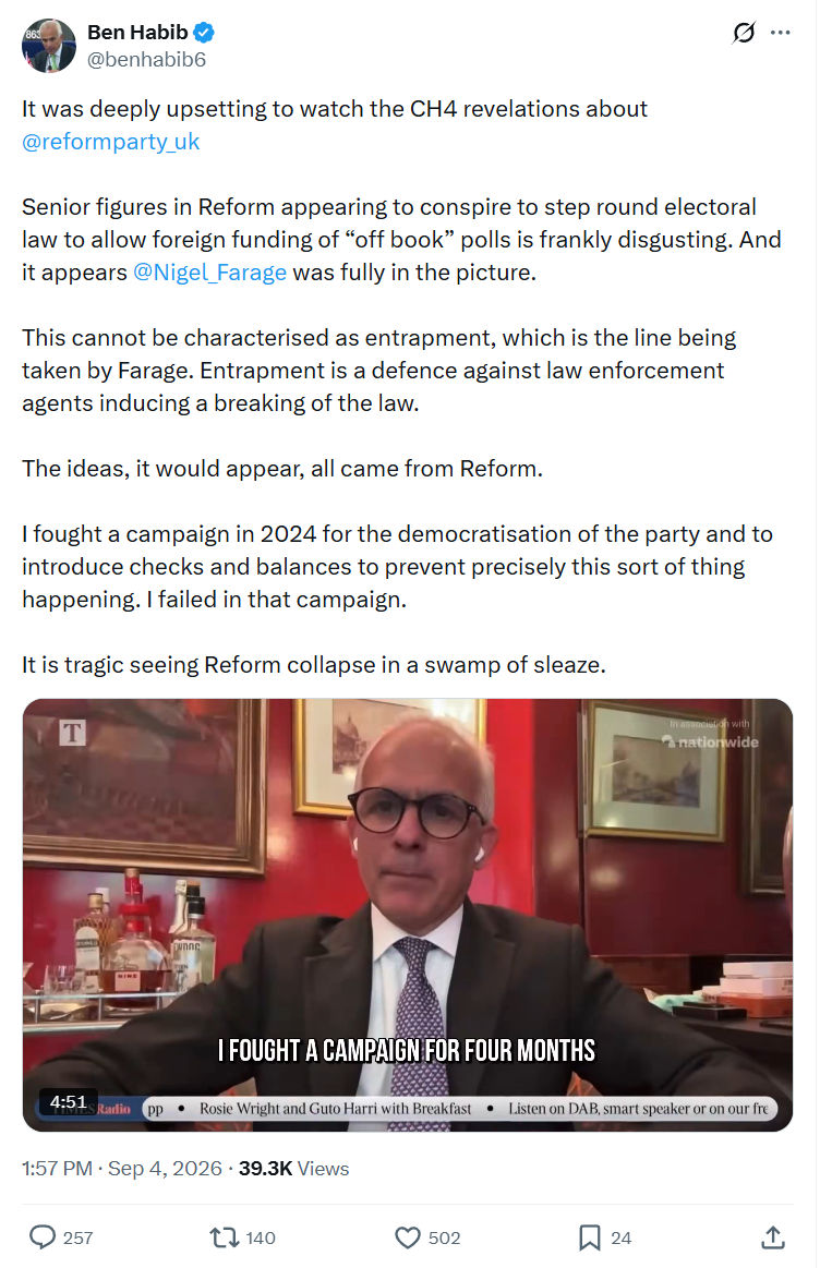 Ben Habib: It was deeply upsetting...
