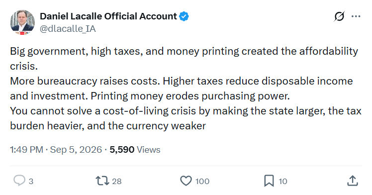 Daniel Lacalle: Big government, high taxes...