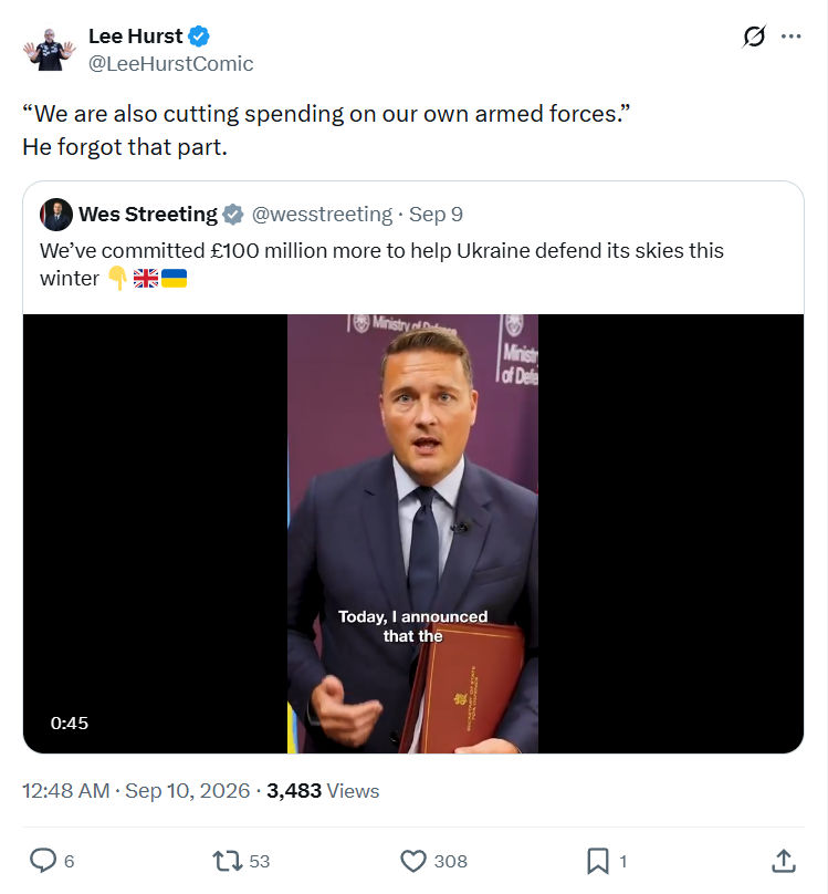 Lee Hurst: We are also cutting...