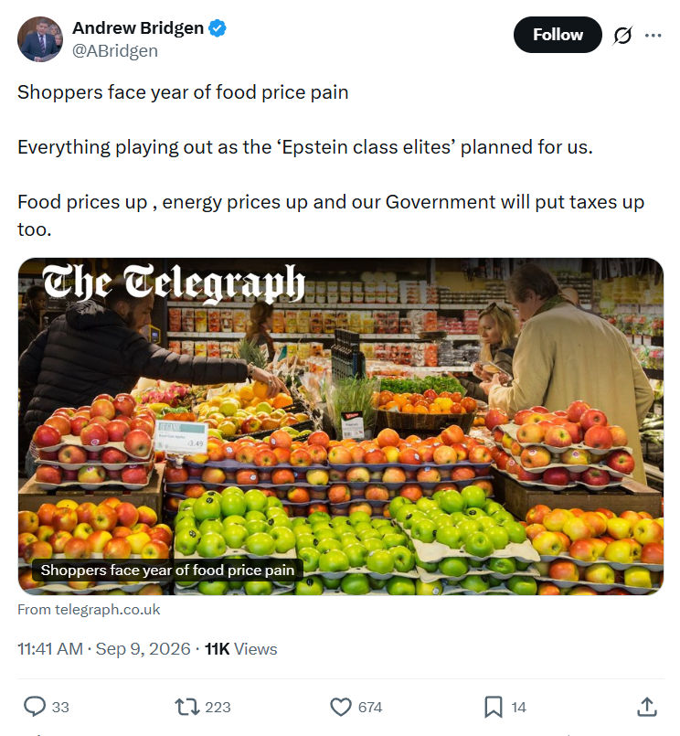Andrew Bridgen: Shoppers face year of food...