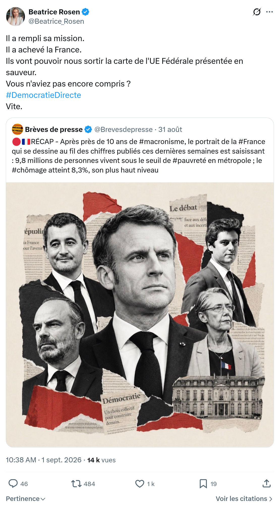 Béatrice Rosen: Il a rempli sa mission...