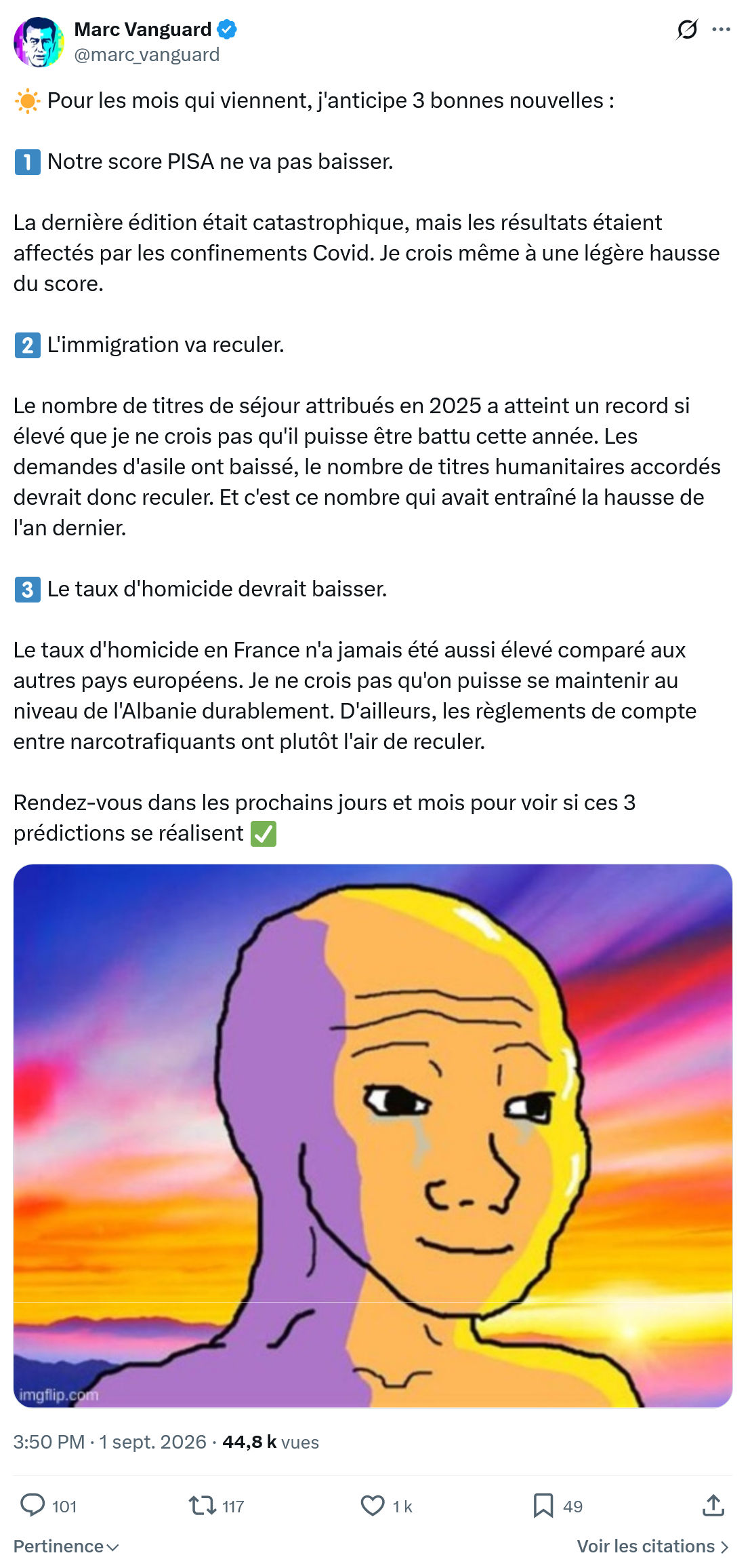 Marc Vanguard: Pour les mois qui viennent...