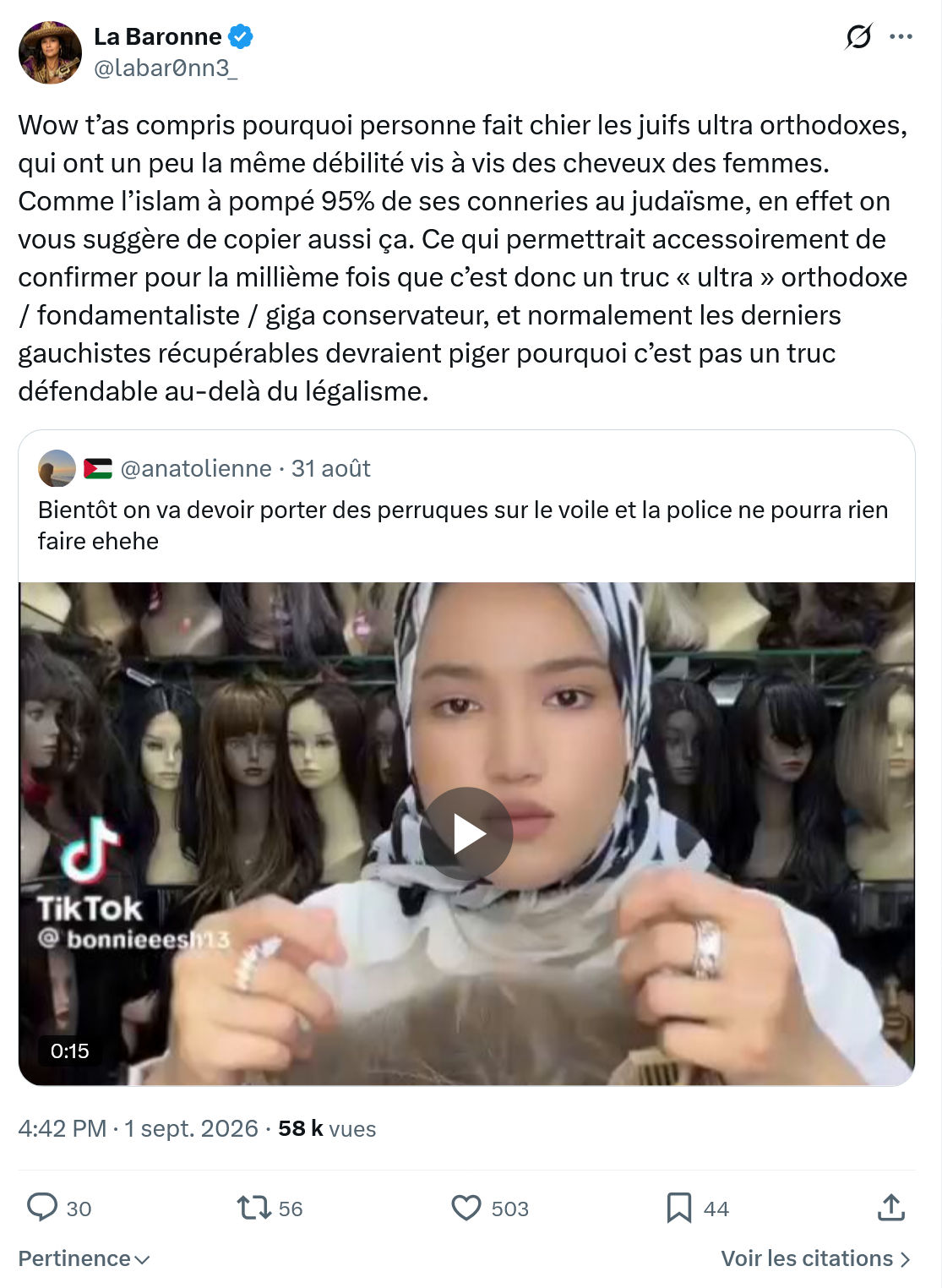 La Baronne: Wow t’as compris pourquoi personne...