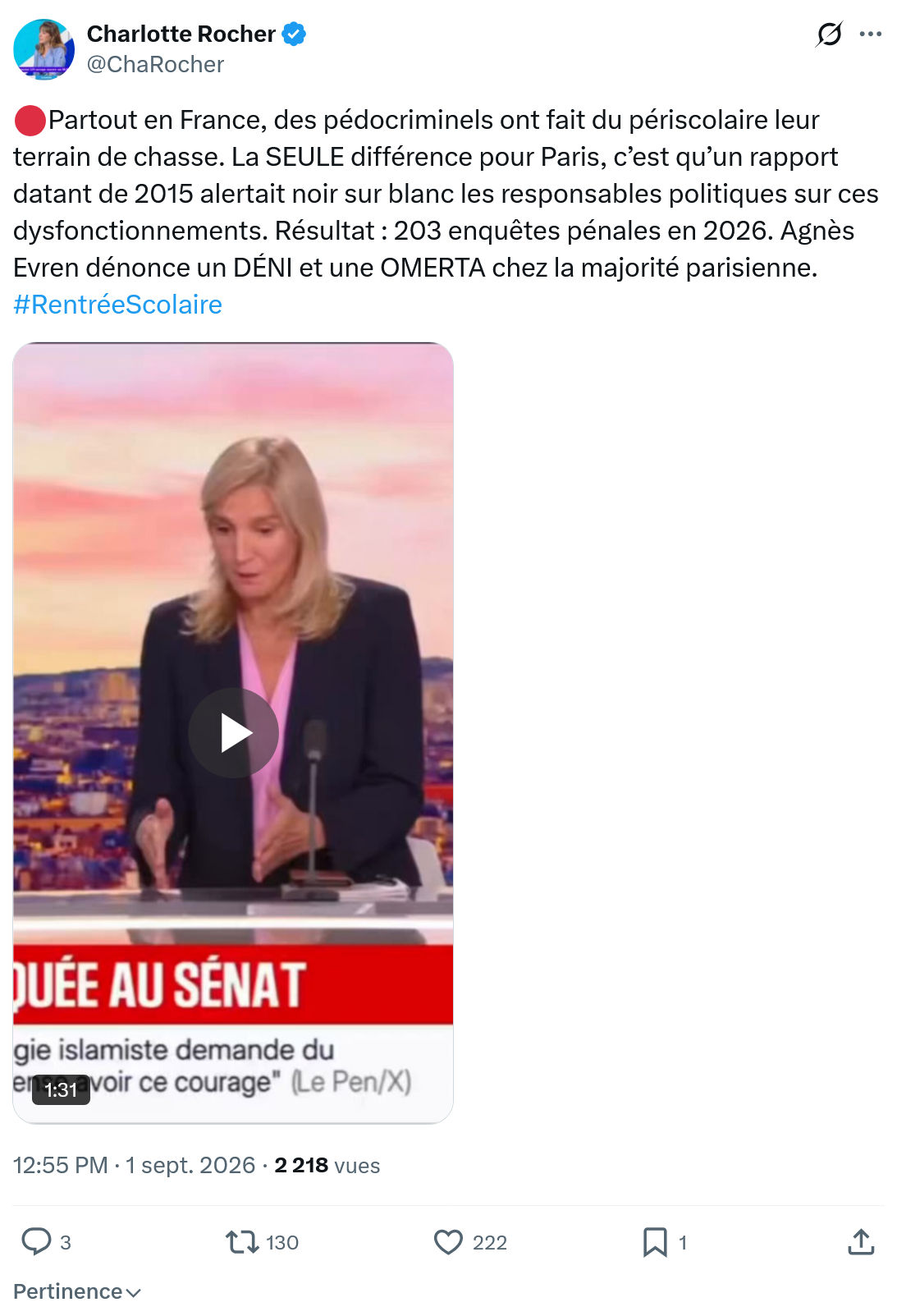Charlotte Rocher: Partout en France, des pédocriminels...