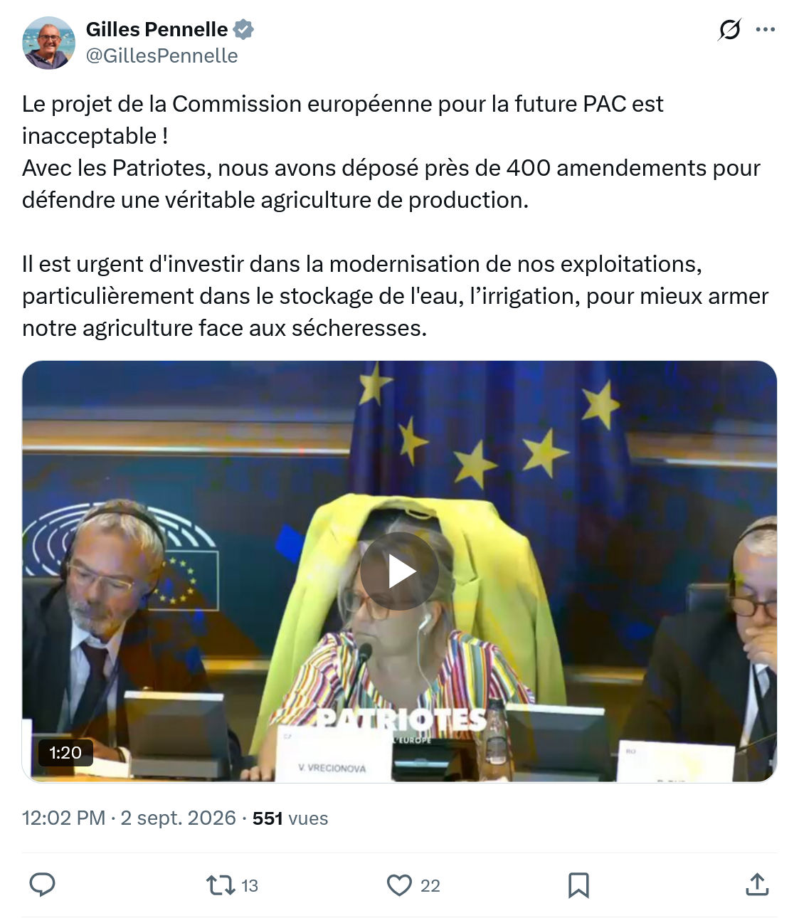 Gilles Pennelle: Le projet de la Commission...