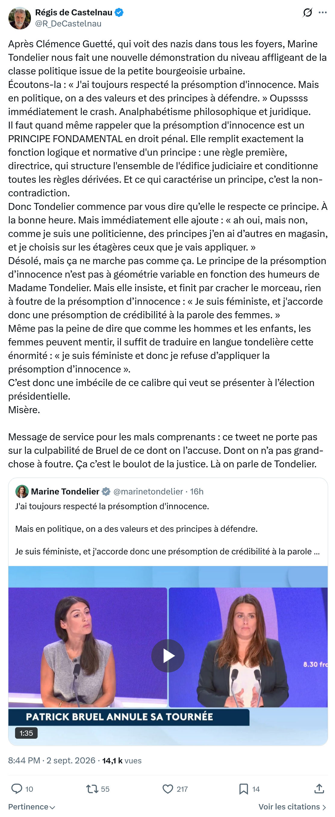 Régis de Castelnau: Après Clémence Guetté...