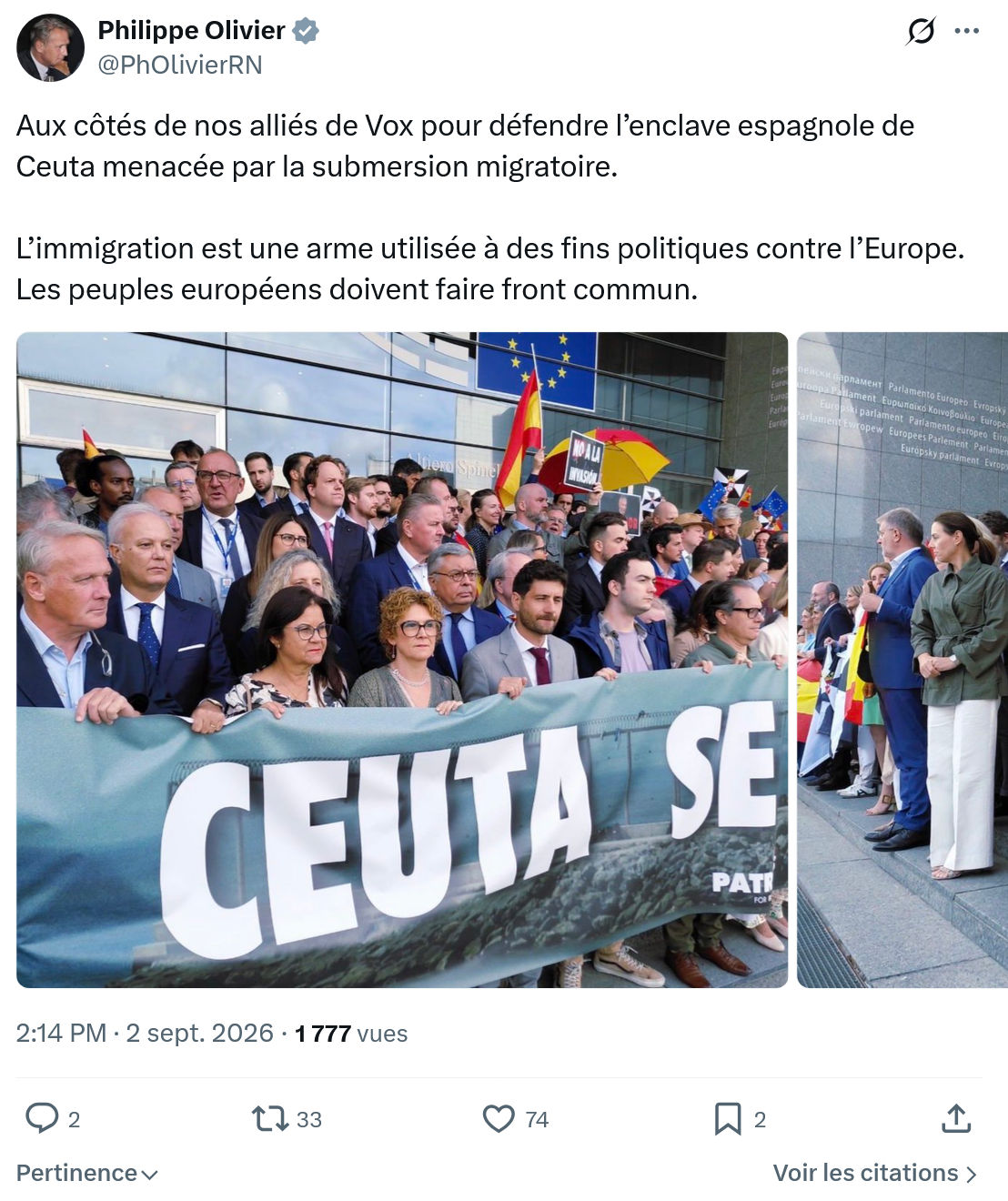 Philippe Olivier: Aux côtés de nos alliés de Vox...