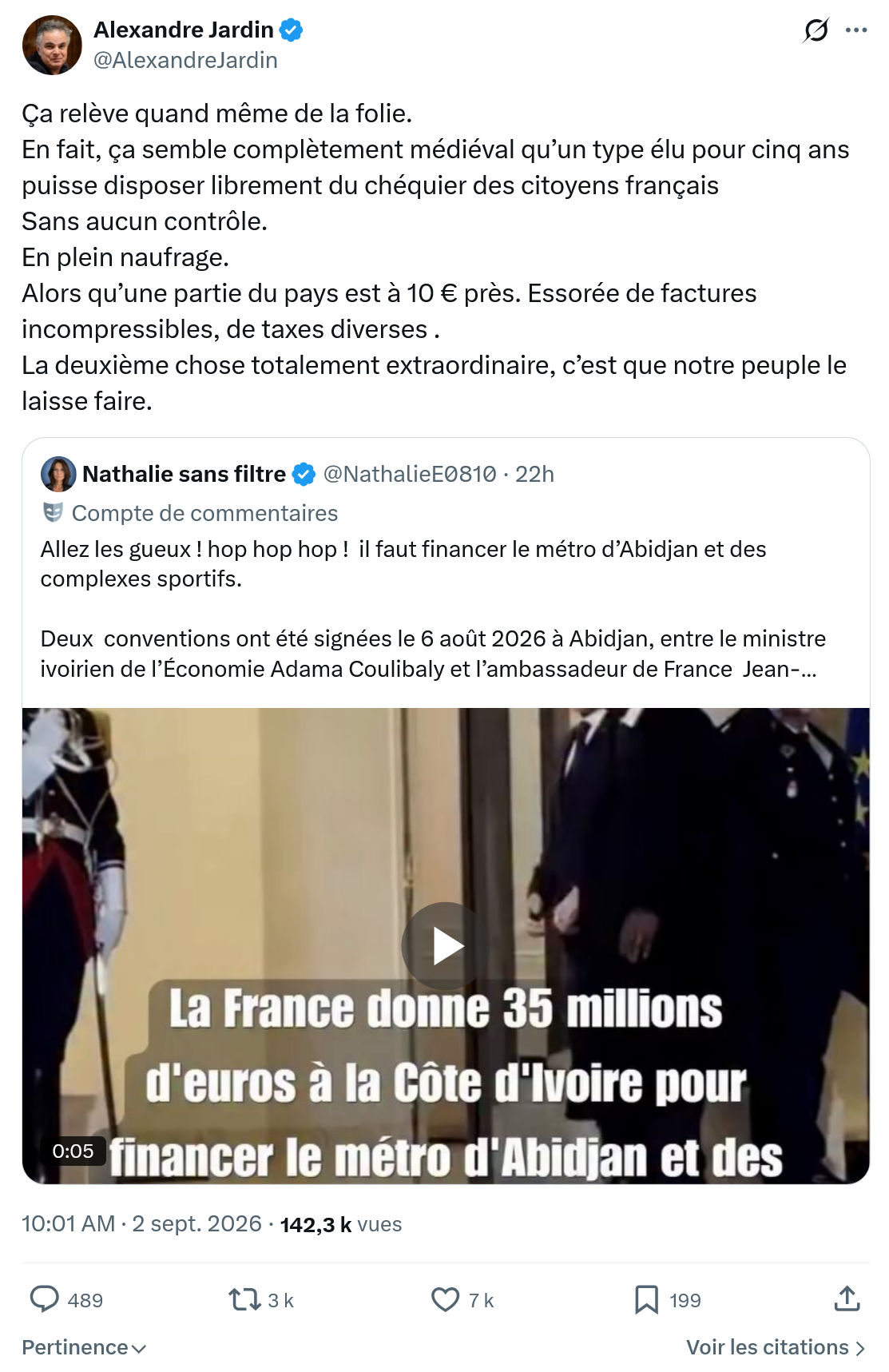 Alexandre Jardin: Ça relève quand même de la folie...