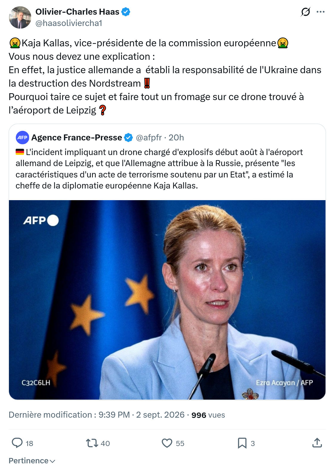 Olivier-Charles Haas: Kaja Kallas, vice-présidente...