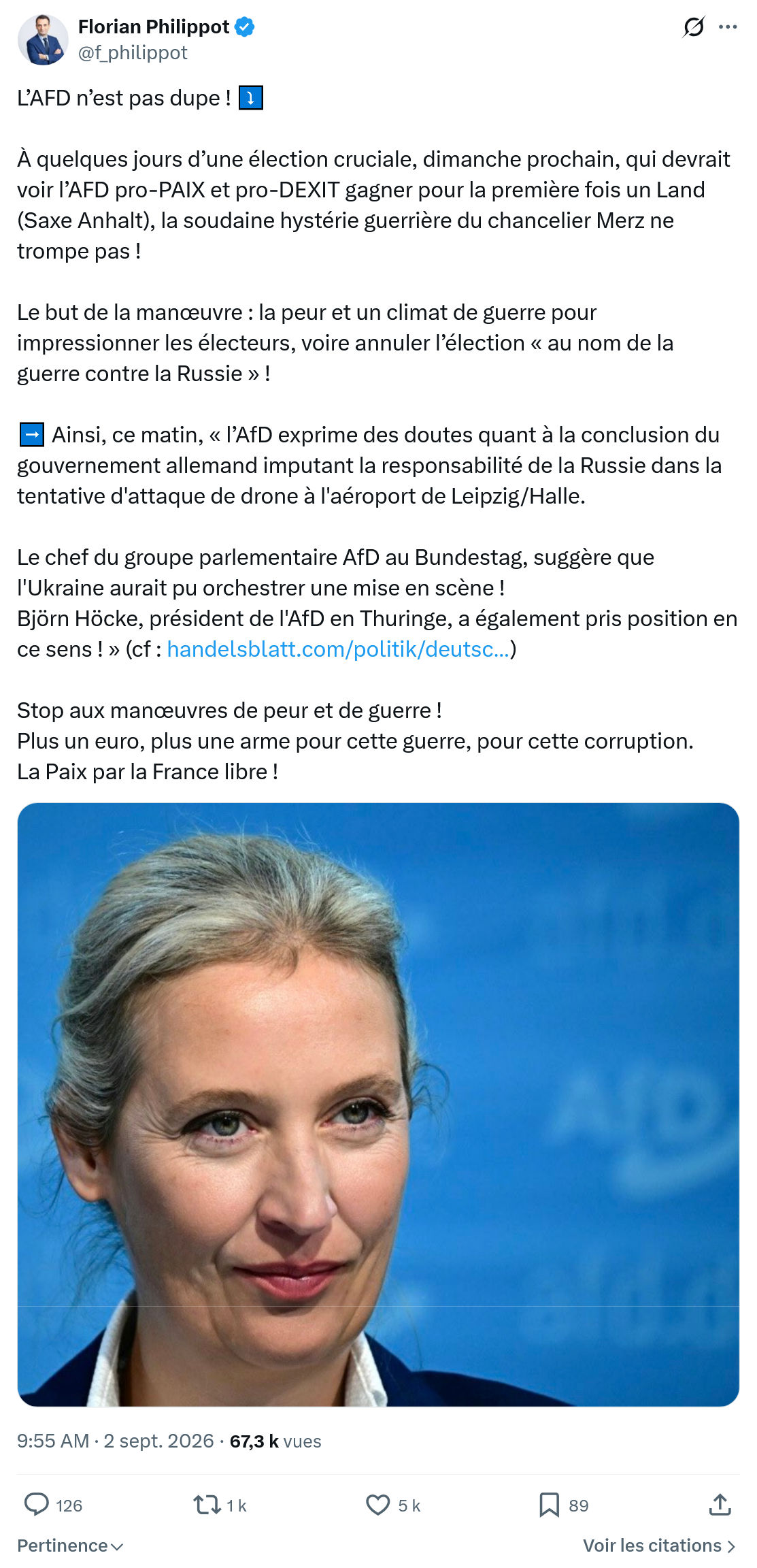 Florian Philippot: L’AFD n’est pas dupe...