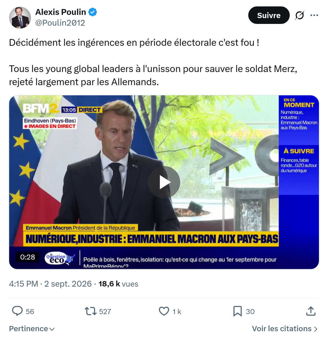 Alexis Poulin: Décidément les ingérences...