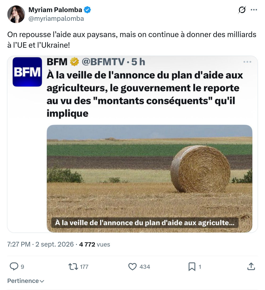 Myriam Palomba: On repousse l’aide aux paysans...