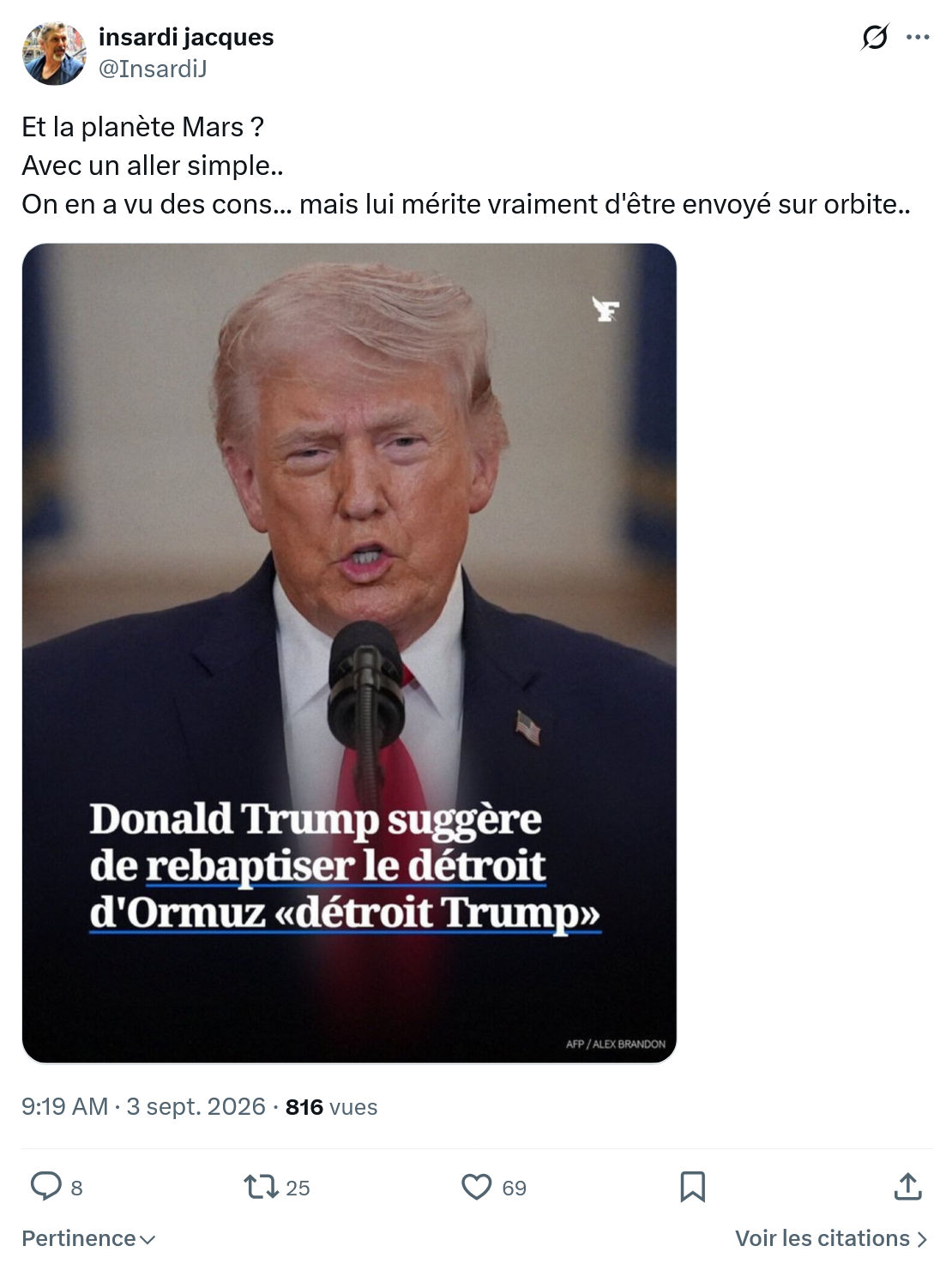Insardi Jacques: Et la planète Mars...