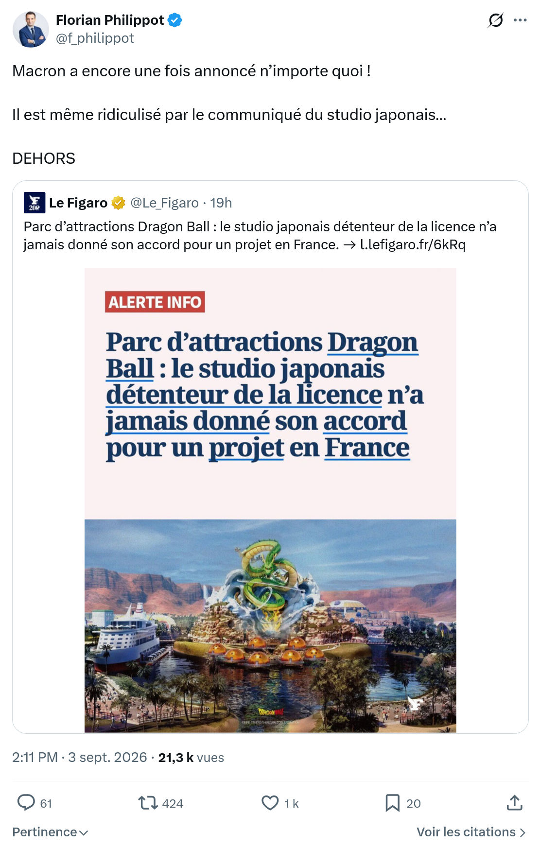 Florian Philippot: Macron a encore une fois annoncé...