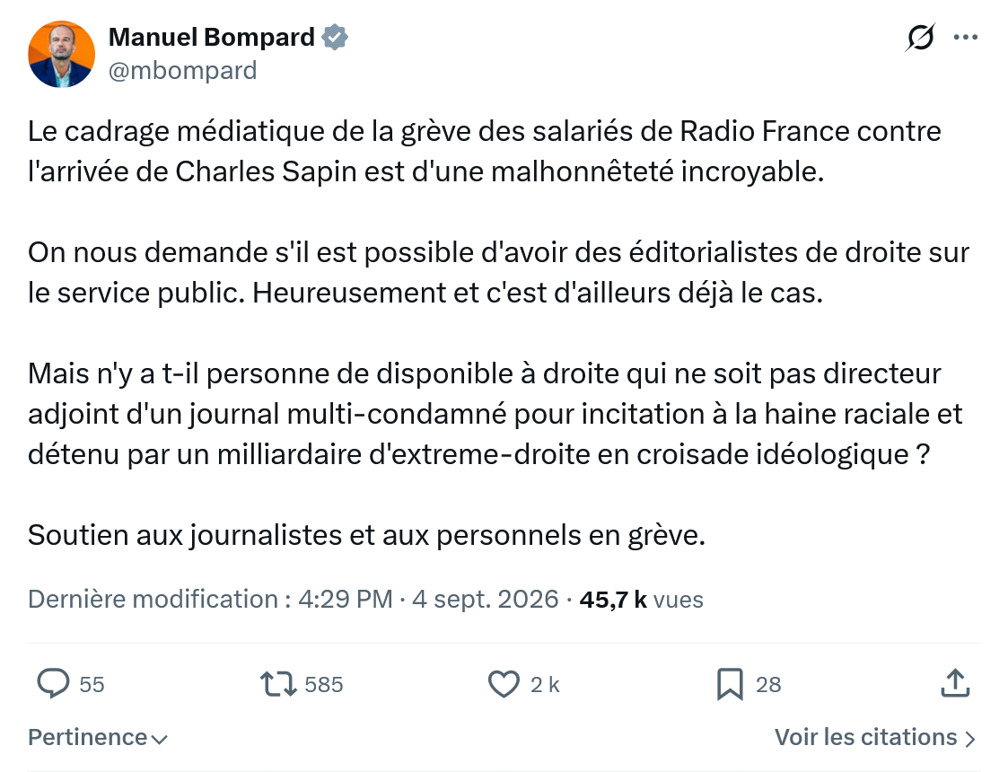 Manuel Bompard: Le cadrage médiatique...