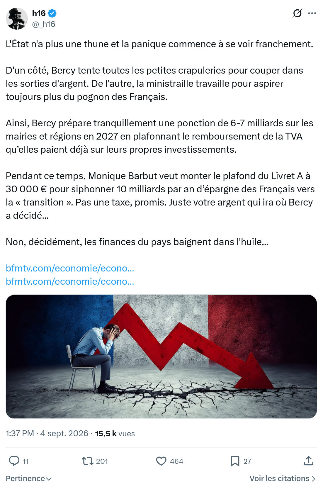 h16: L'État n'a plus une thune...