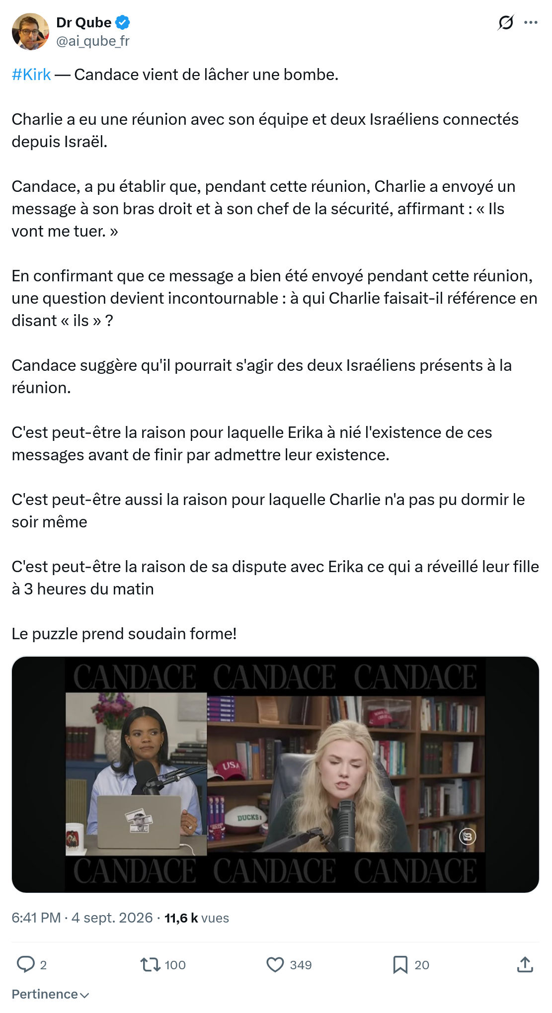 Dr Qube: #Kirk — Candace vient de lâcher...