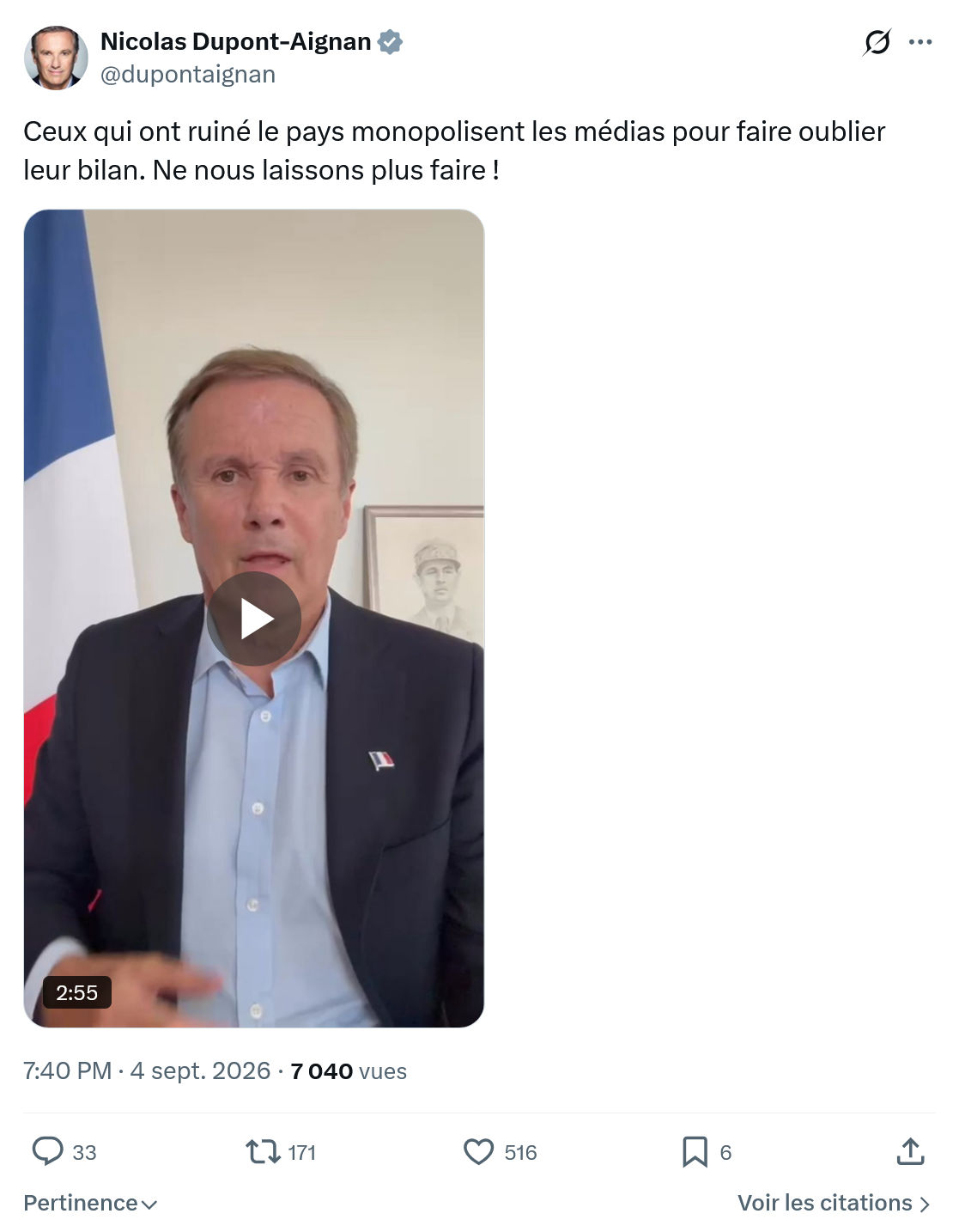 Nicolas Dupont-Aignan: Ceux qui ont ruiné...