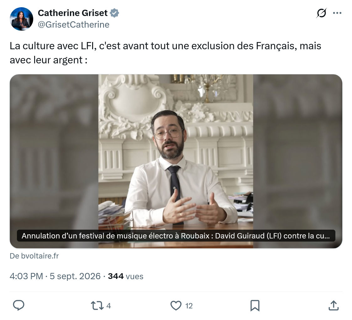 Catherine Griset: La culture avec LFI...