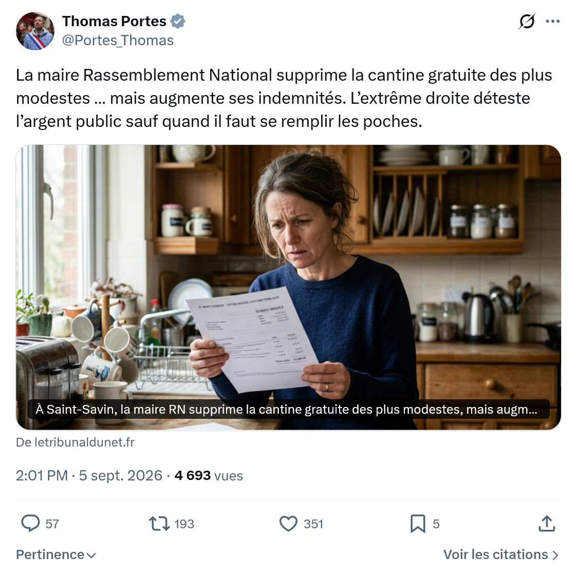 Thomas Portes: La maire Rassemblement National...