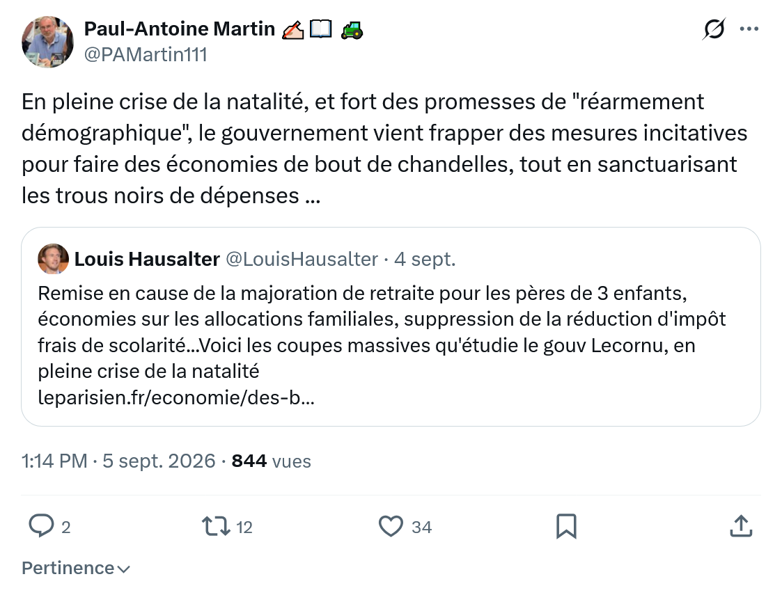 Paul-Antoine Martin: En pleine crise de la natalité...