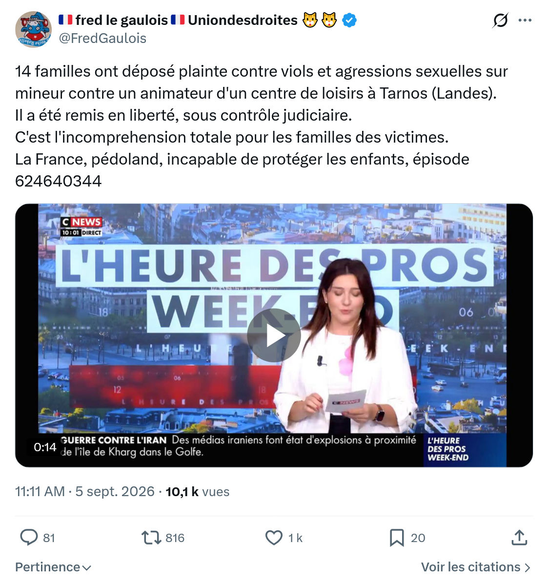 Fred le Gaulois: 14 familles ont déposé plainte...