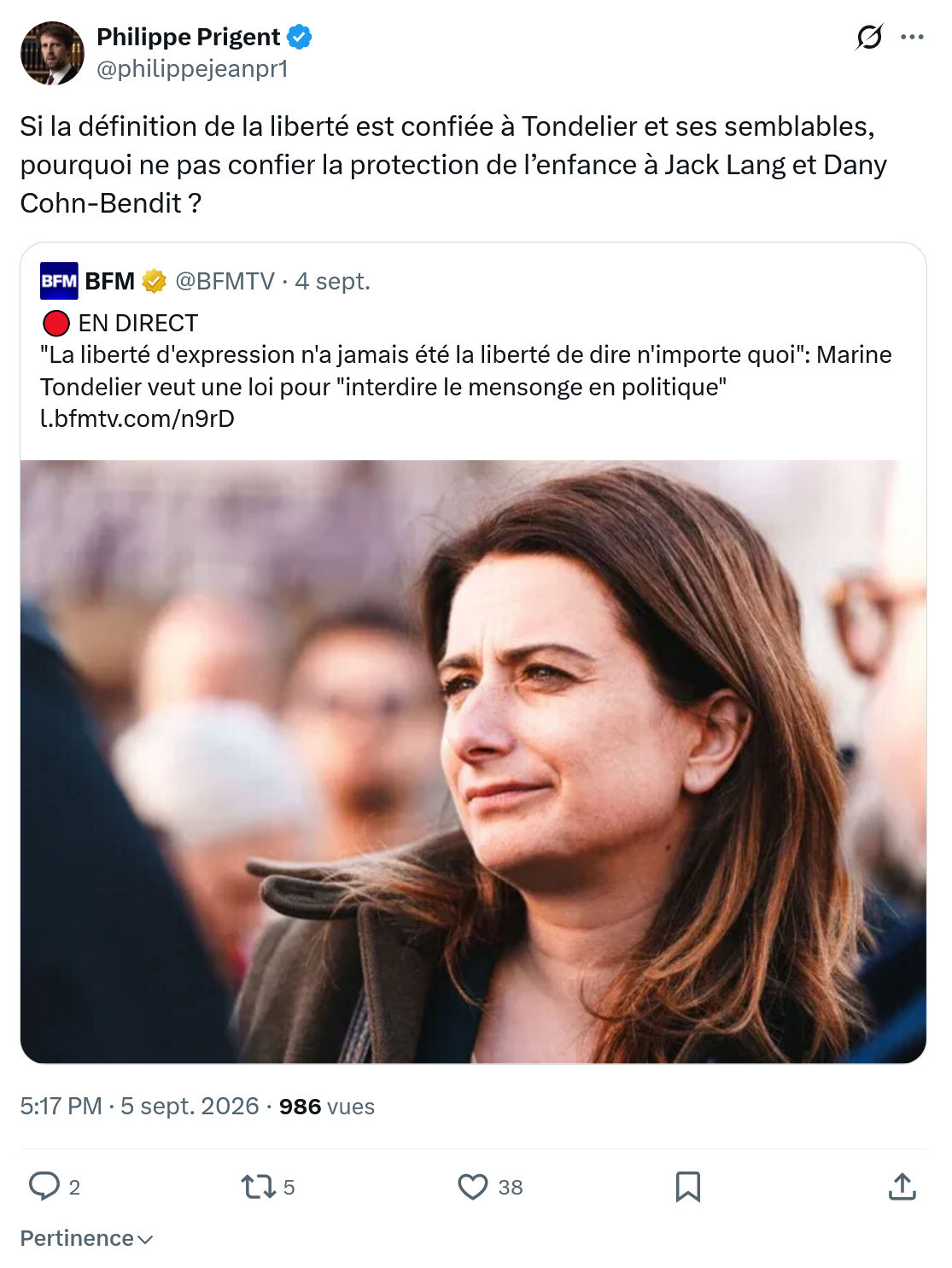 Philippe Prigent: Si la définition de la liberté...