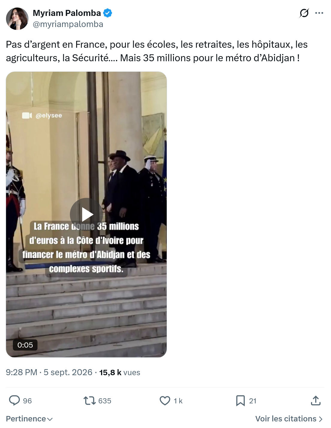 Myriam Palomba: Pas d’argent en France, pour les écoles...