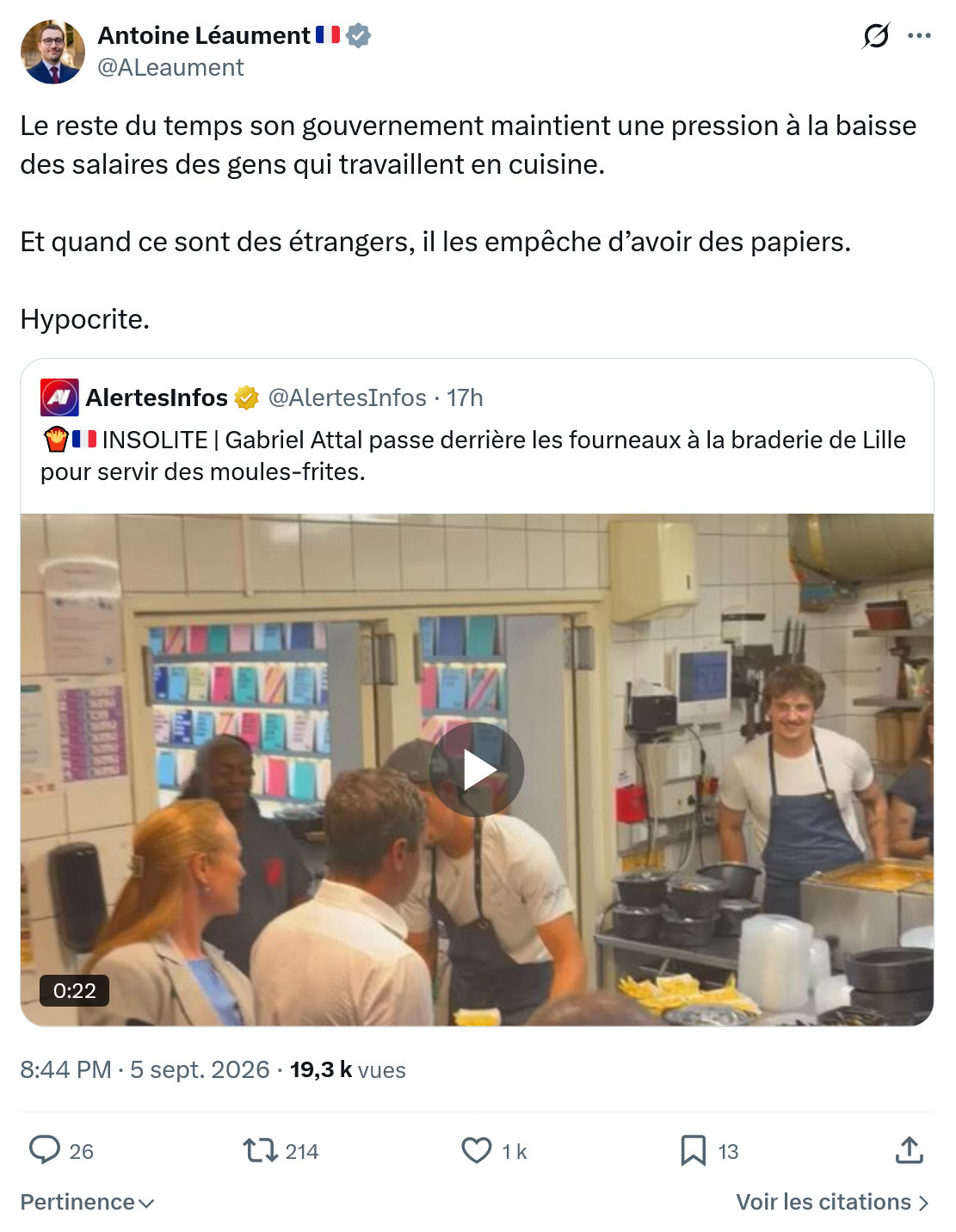 Antoine Léaument: Le reste du temps son gouvernement...