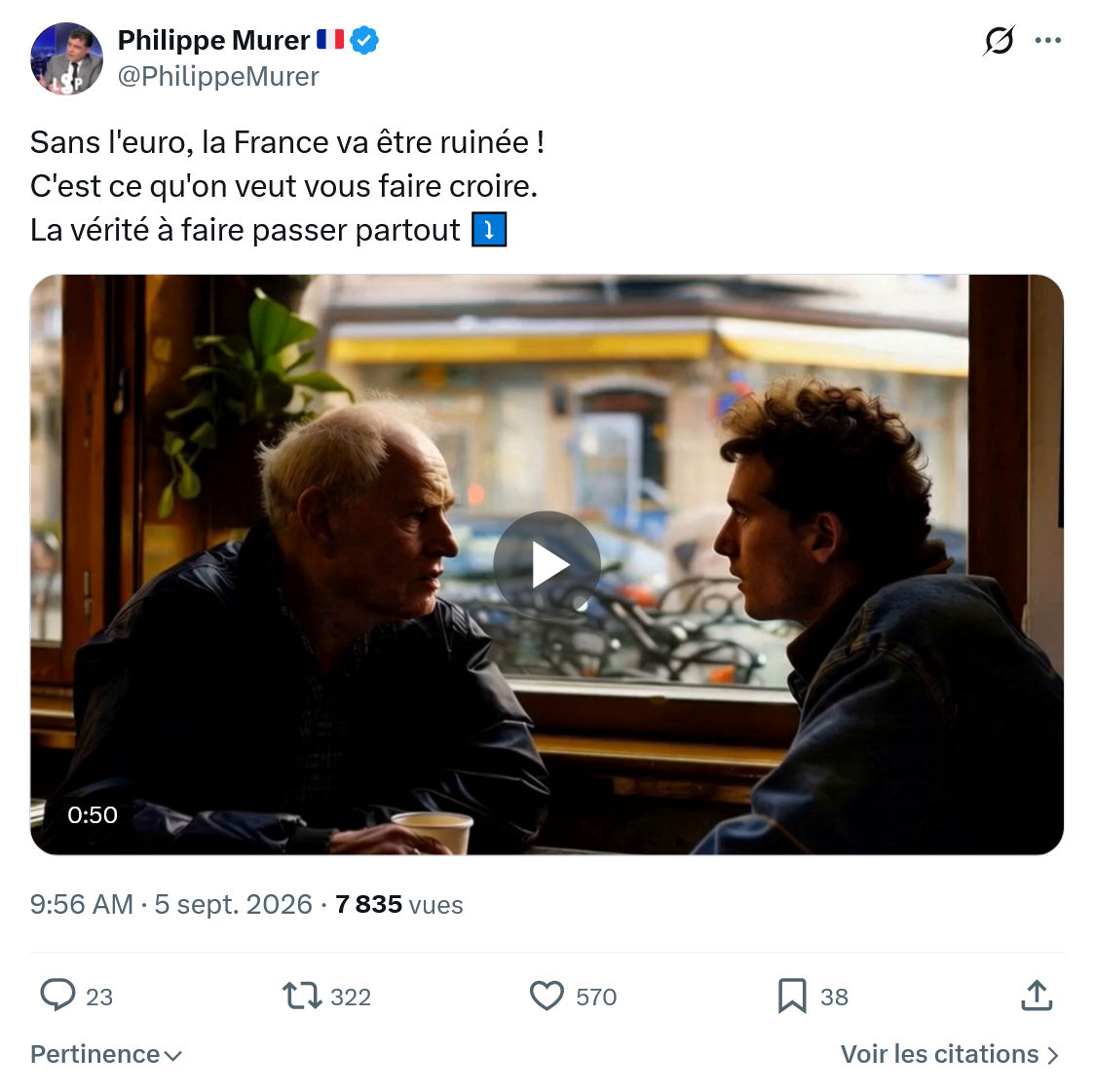 Philippe Murer: Sans l'euro, la France va être ruinée...