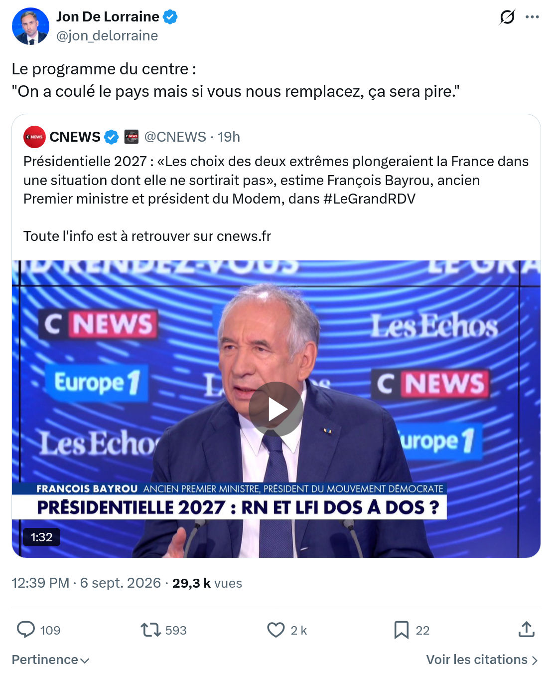 Jon De Lorraine: Le programme du centre...