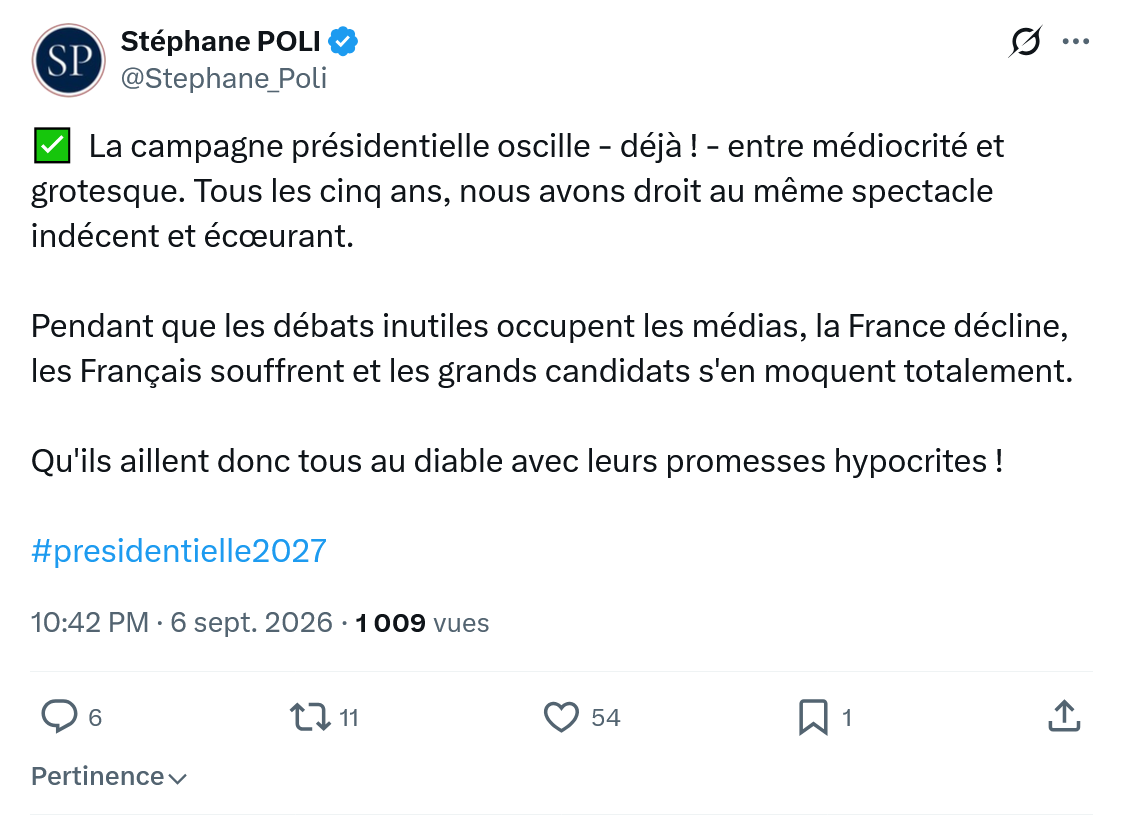 Stephane Poli: La campagne présidentielle oscille...