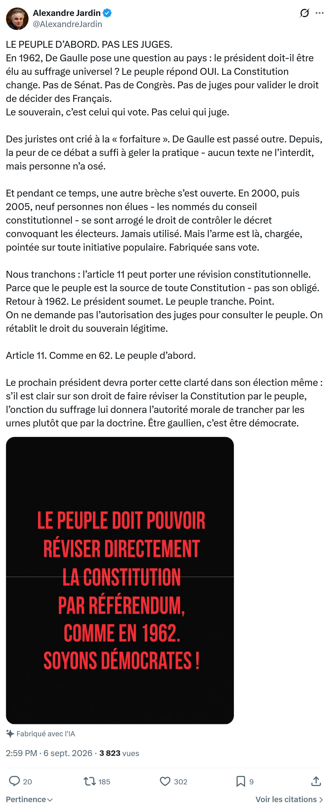 Alexandre Jardin: LE PEUPLE D’ABORD...