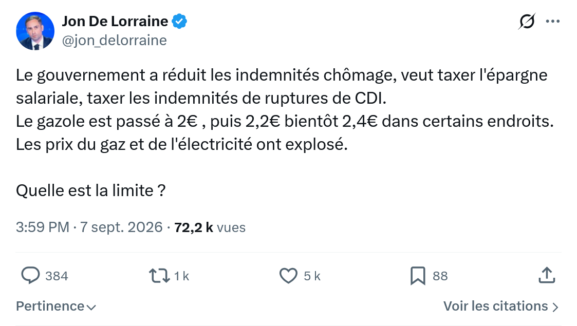 Jon De Lorraine: Le gouvernement a réduit...
