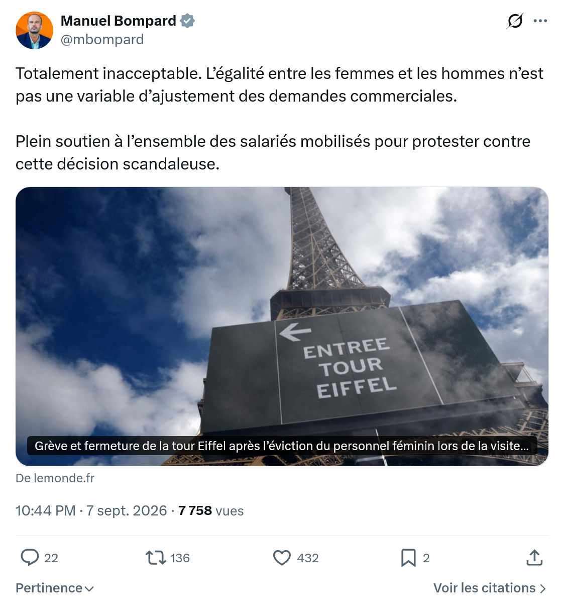 Manuel Bompard: Totalement inacceptable...