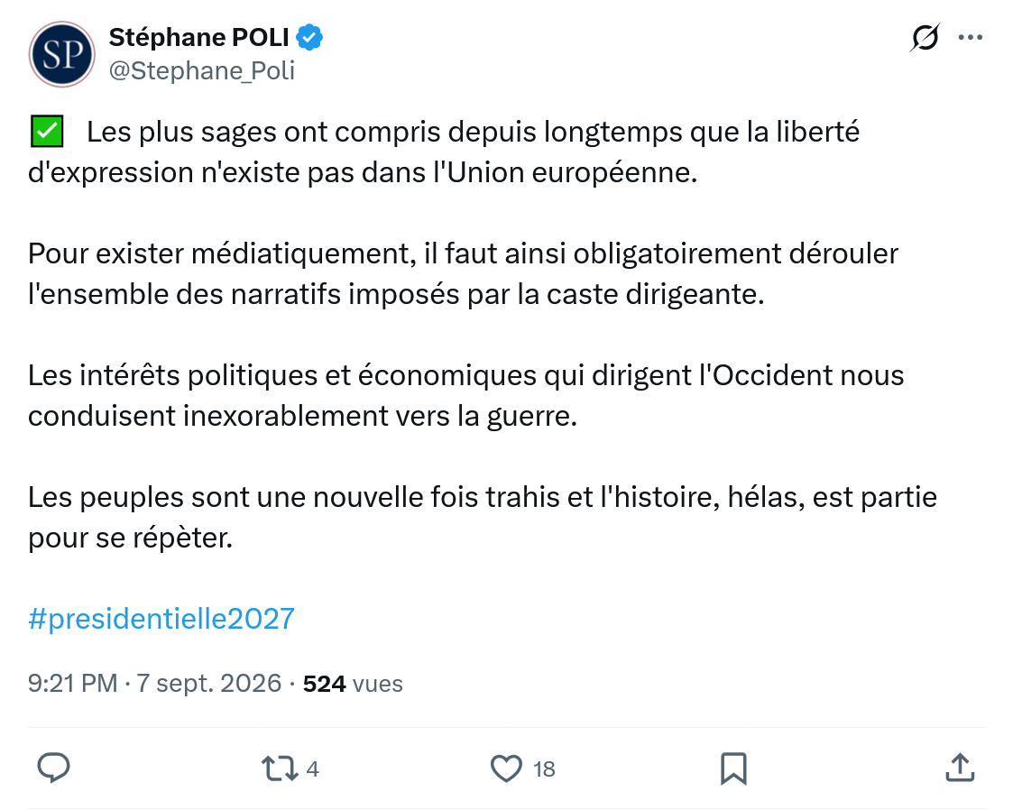 Stephane Poli:  Les plus sages ont compris...
